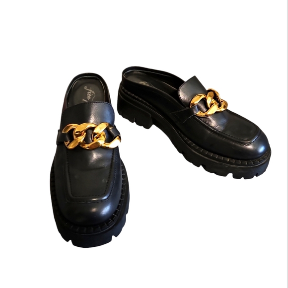Free People Shoes - Free People Lyra Link Mules Size 8 Black